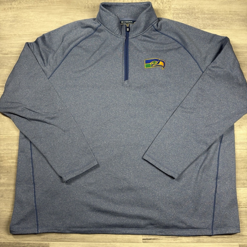 Seattle Seahawks Cutter & Buck Men's XXXL‎ Peshastin Eco Fleece Half Zip Puller